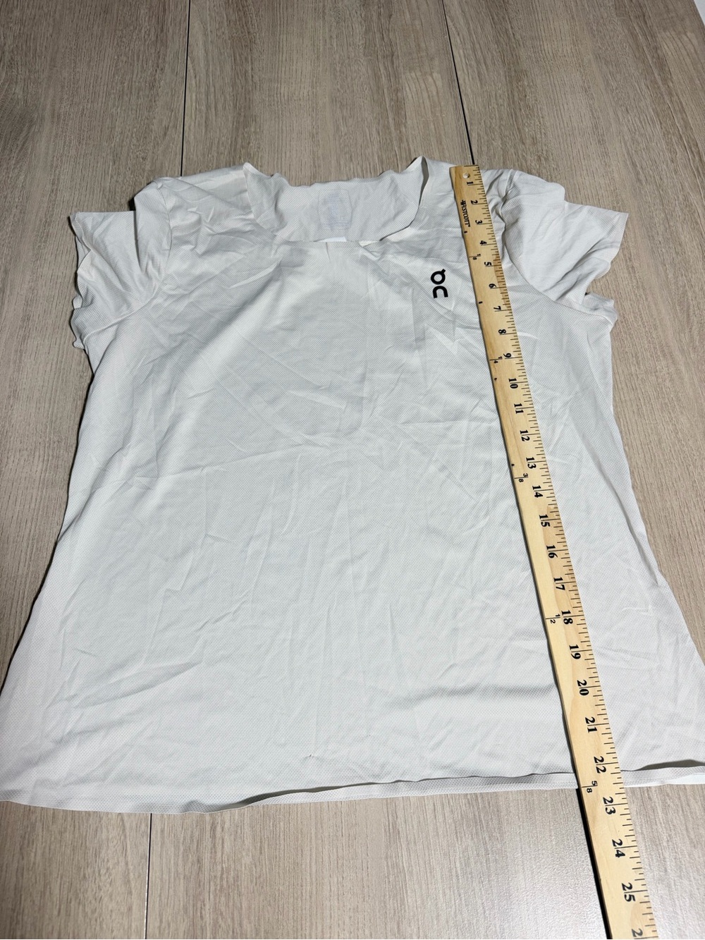 On Running White Crew Neck Performance Shirt with Subtle Logo